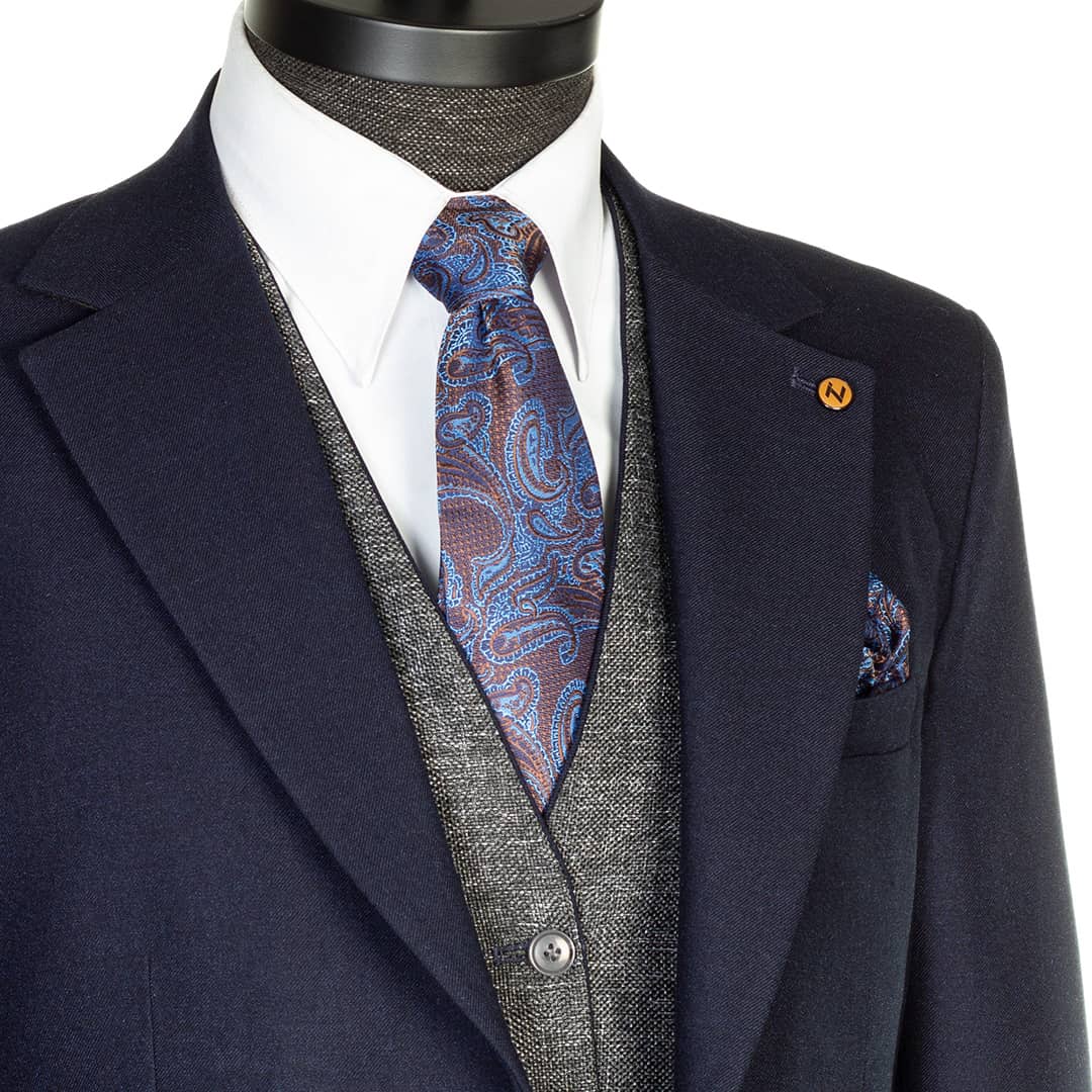 کروات طرح بته‌جقه آبی