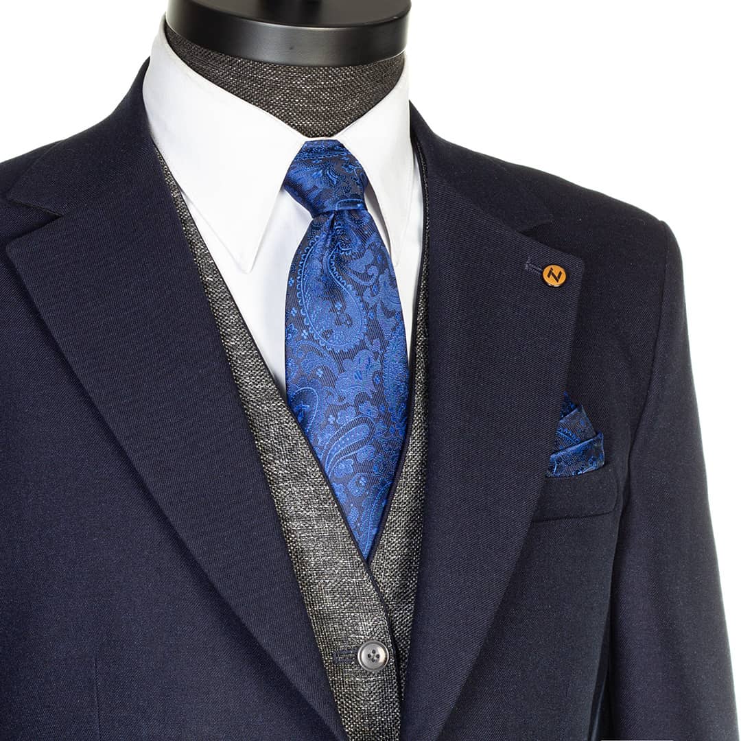 کروات آبی لاجوردی طرح بته‌جقه - Thumbnail 1