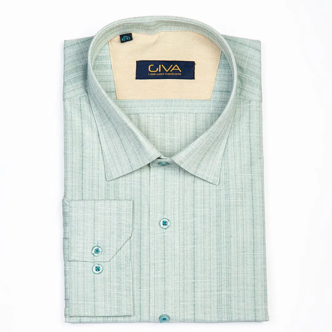 پیراهن طرح دار مردانه یقه کراواتی - Thumbnail 1