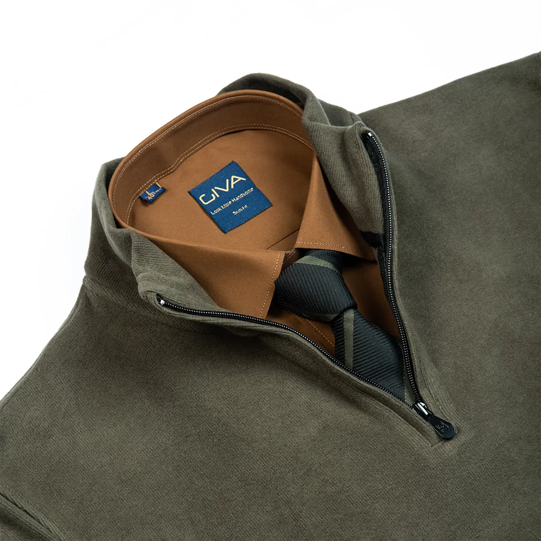 بافت نیم زیپ مردانه - Thumbnail 4