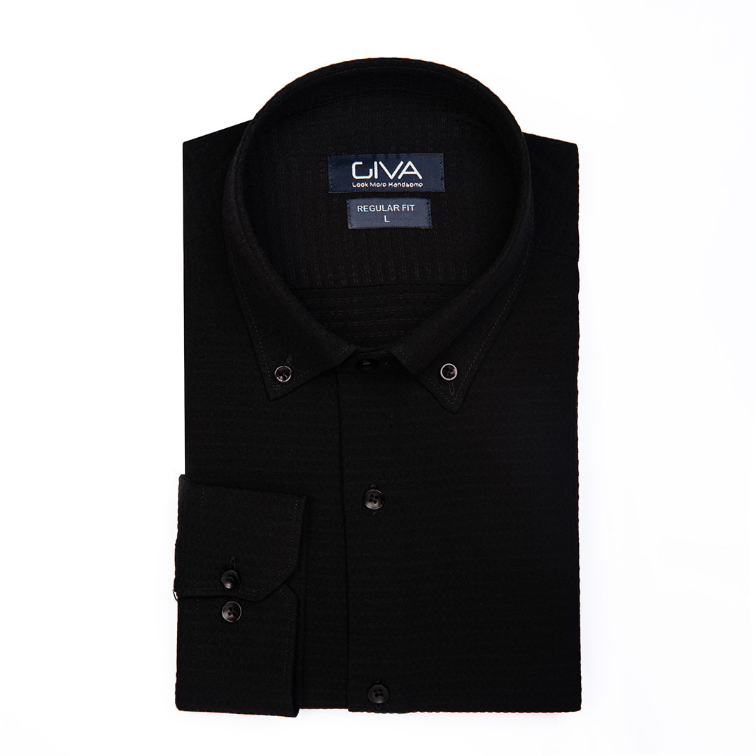 پیراهن مردانه نخی طرح دار 4416 - Thumbnail 1