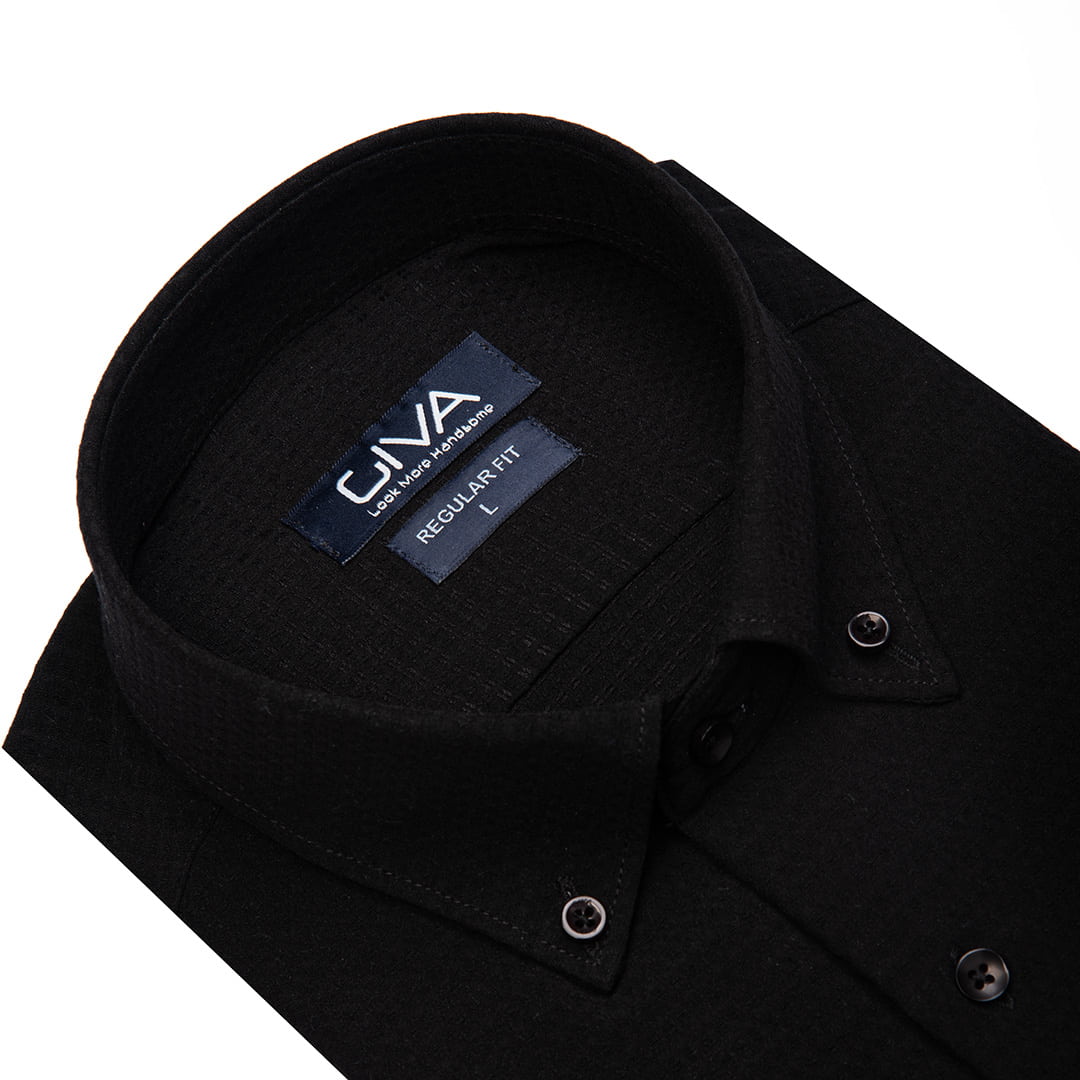 پیراهن مردانه نخی طرح دار 4416 - Thumbnail 2