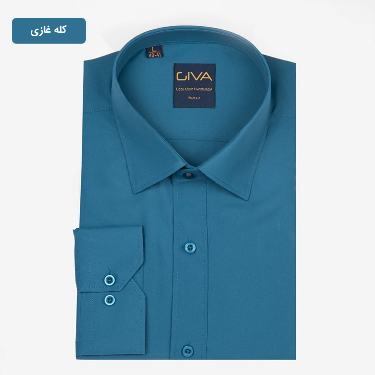 پیراهن دوشین ساده یقه کراواتی قاپک افسری - Thumbnail 4