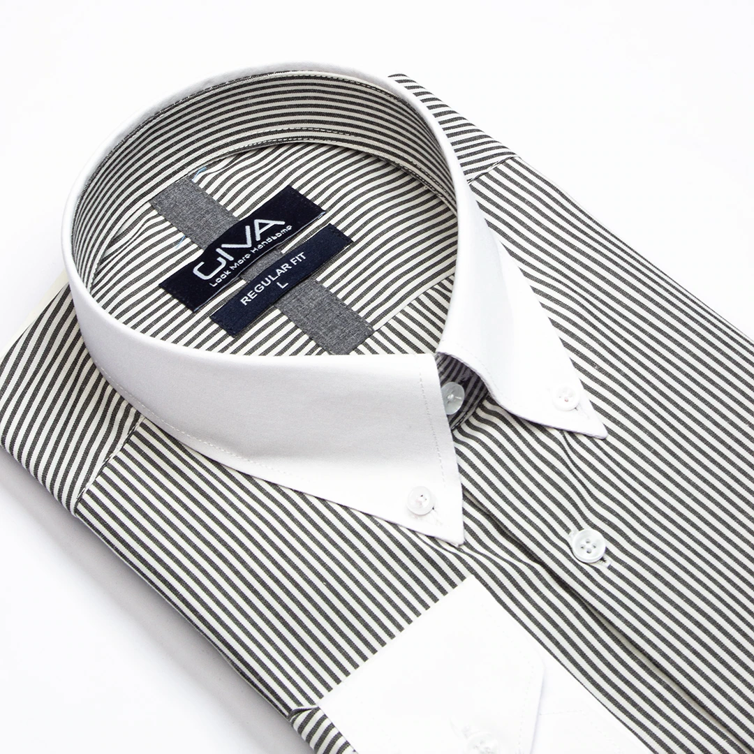 پیراهن راه راه ایتالیا یقه دکمه دار