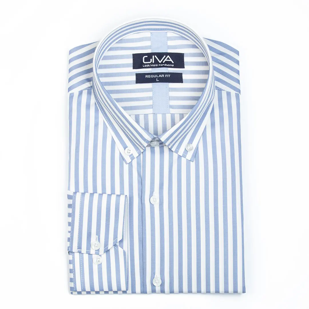 پیراهن راه راه میله ای مردانه 4436 - Thumbnail 3