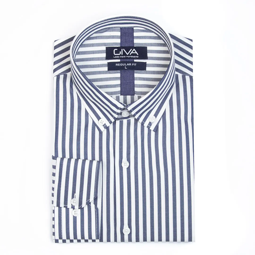 پیراهن راه راه میله ای مردانه 4436 - Thumbnail 6