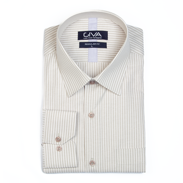 پیراهن مردانه راه راه یقه دکمه دار 4432 - Thumbnail 6