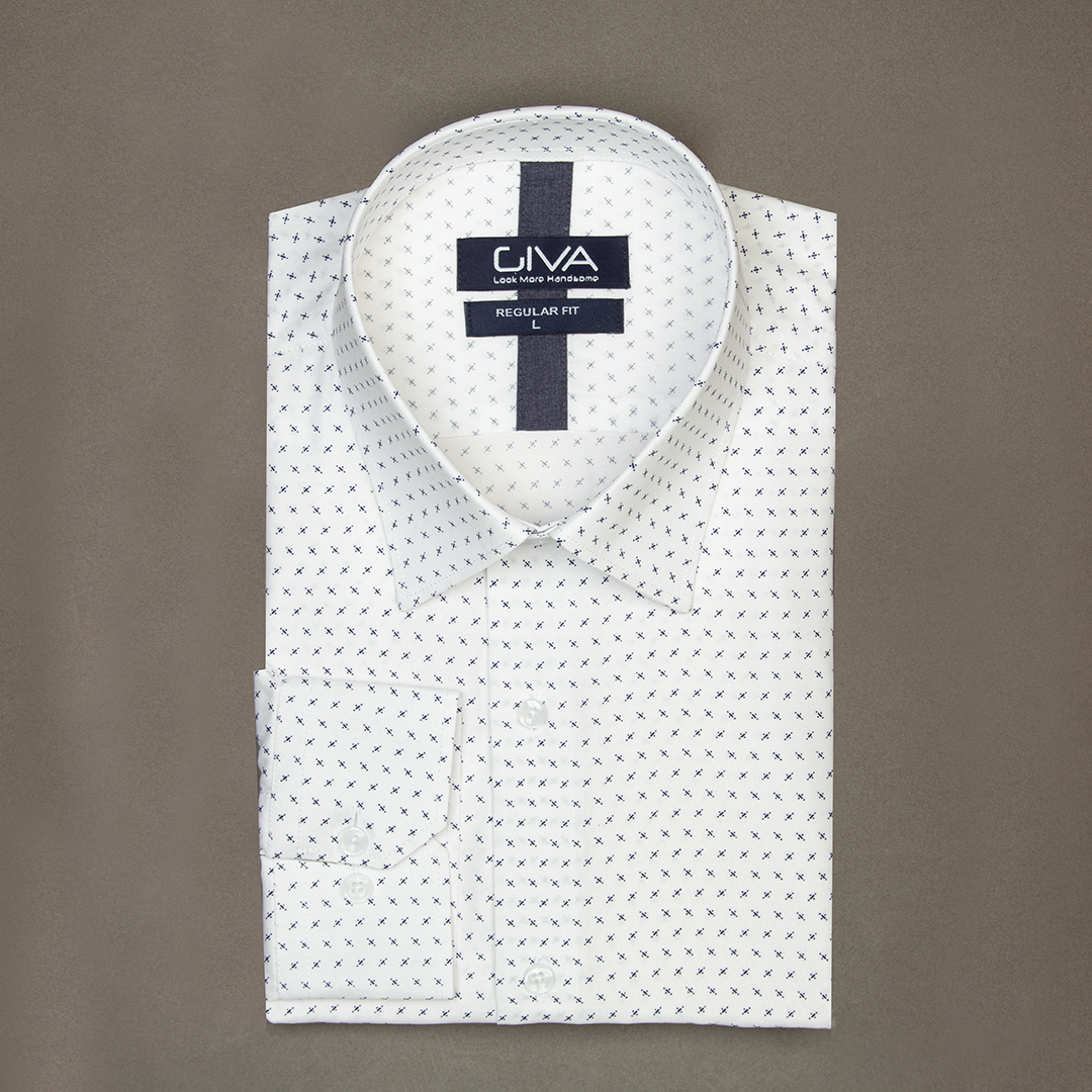 پیراهن مردانه ی چاپی یقه کراواتی 4426 - Thumbnail 3