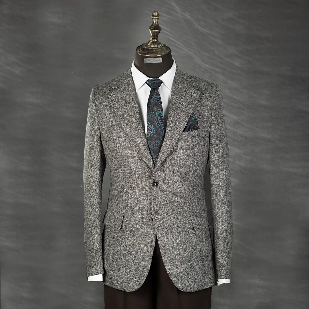 کت تک اسلپ یقه بلیزر 1154 - Thumbnail 2