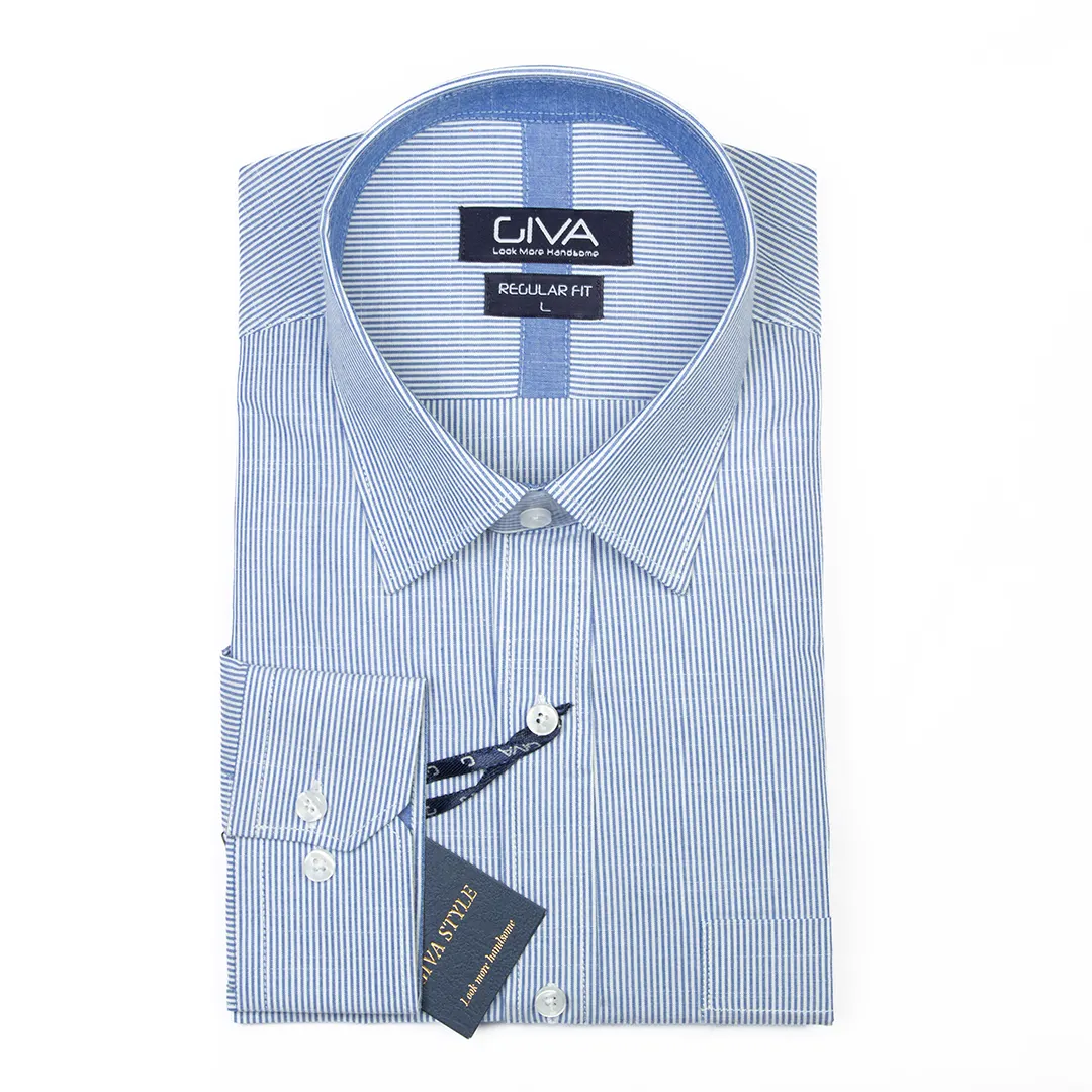 پیراهن مردانه دیپلمات یقه کراواتی 4454 - Thumbnail 1