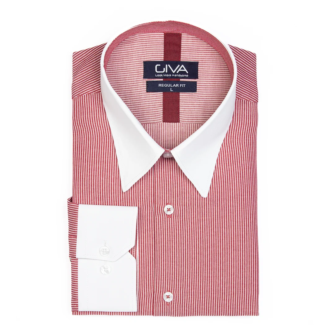 پیراهن مردانه یقه و مچ سفید ایتالیایی 4454 - Thumbnail 3