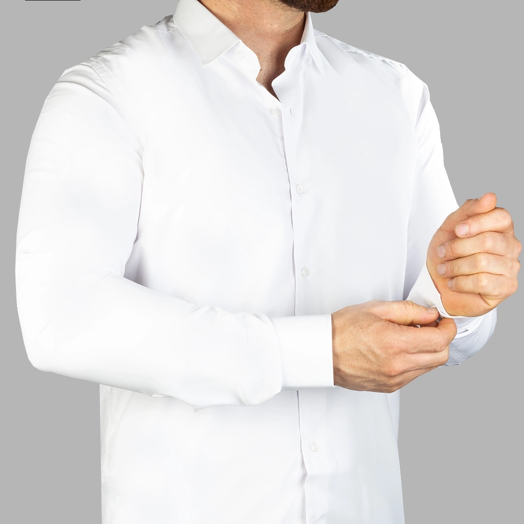 پیراهن مردانه دوشین یقه ایتال سفید