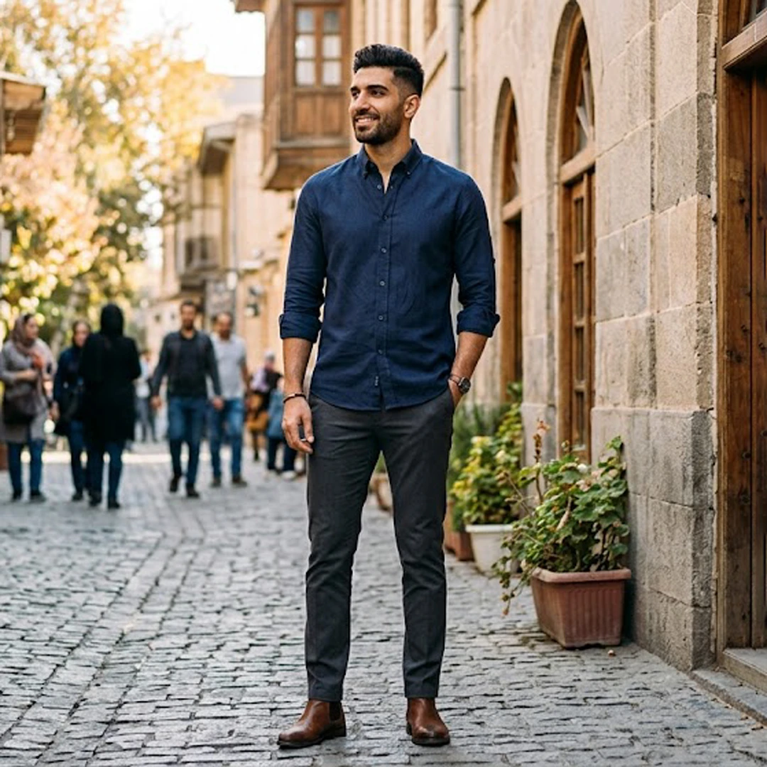 پیراهن مردانه مناسب قد بلندها