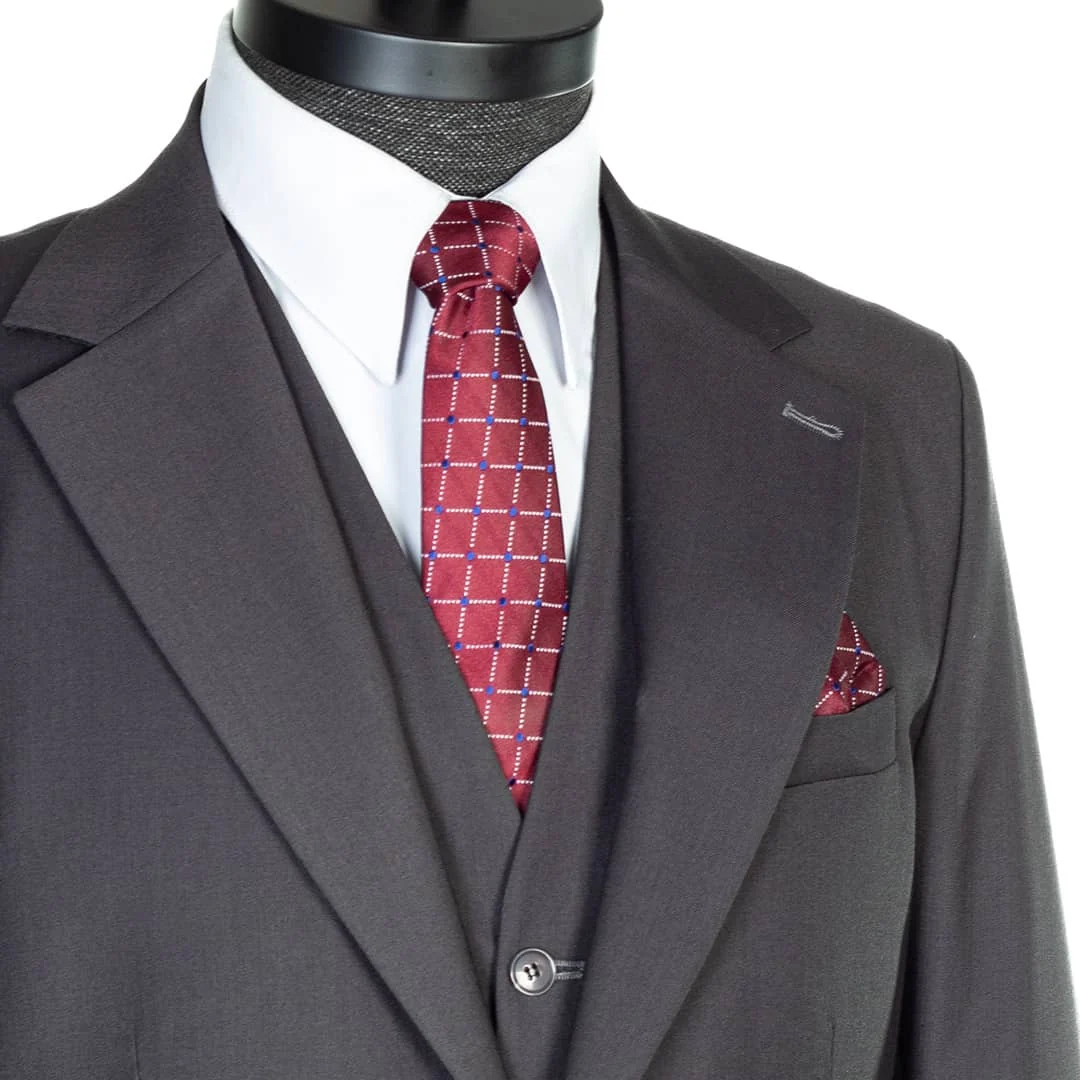 کراوات زرشکی چهارخانه