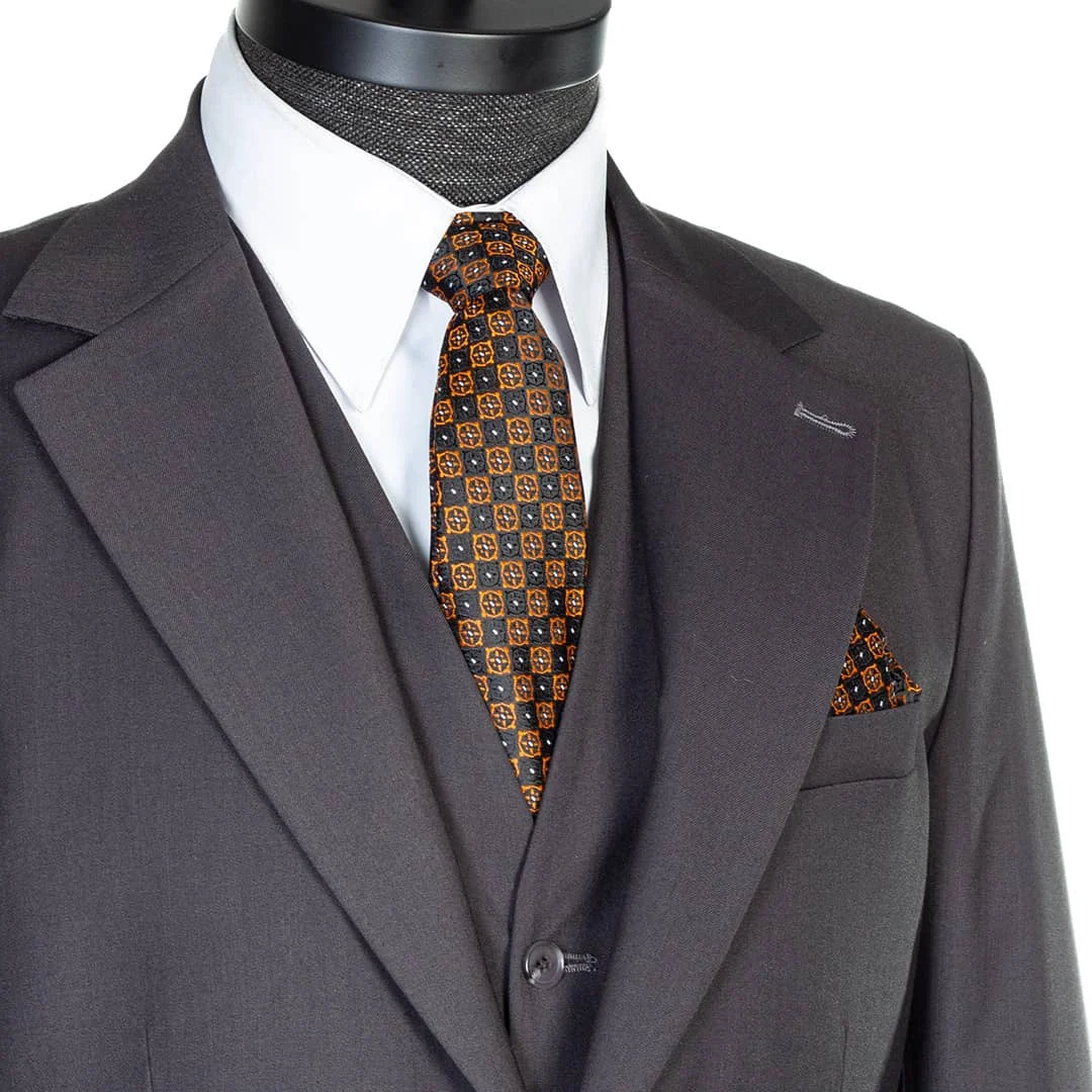 کراوات مشکی با طرح هندسی - Thumbnail 1