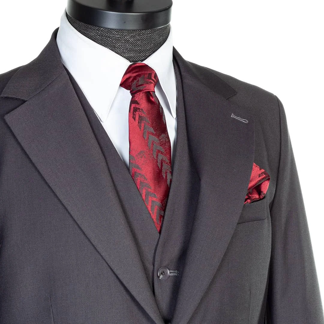 کراوات زرشکی با طرح هندسی