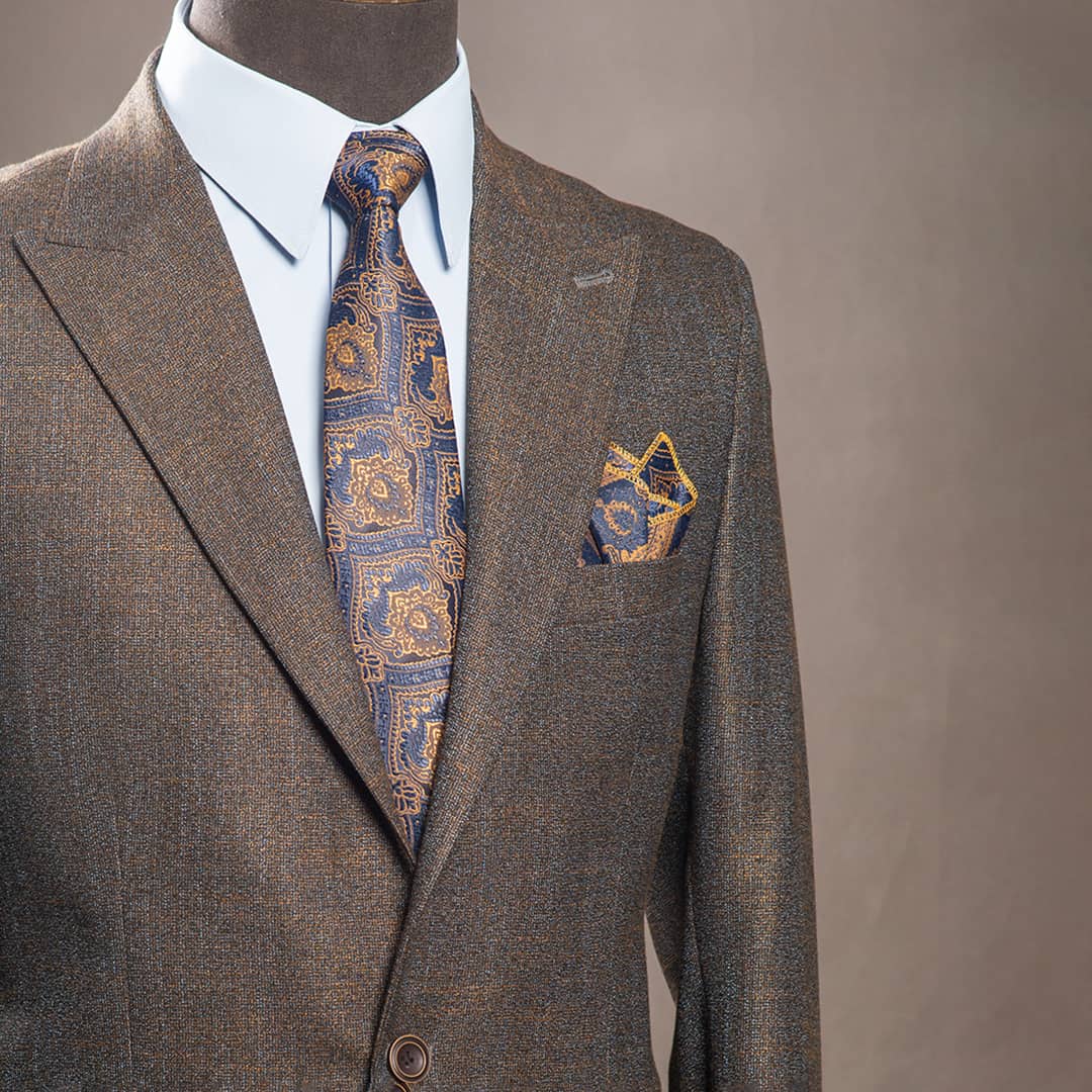 کروات و پوشت ترک طرح دار سرمه ای